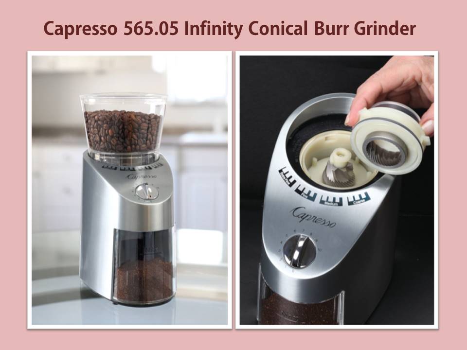 Capresso 565.05 Infinity Conical Burr Grinder - one of the best electric coffee grinder for pour over