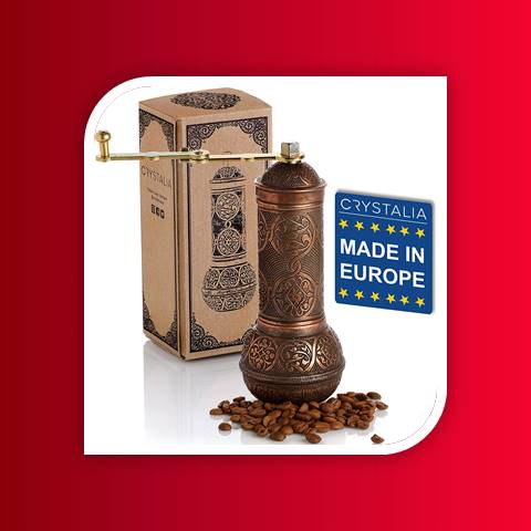 Coffee Grinder, Refillable Turkish Style Mill with Adjustable Grinder