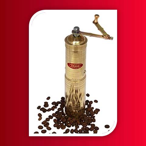 9” Handmade Manual Brass Coffee Mill Grinder Sozen